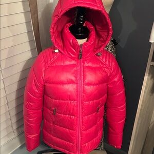 Guess Women's Hot Pink Puffer Jacket